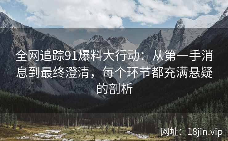全网追踪91爆料大行动：从第一手消息到最终澄清，每个环节都充满悬疑的剖析